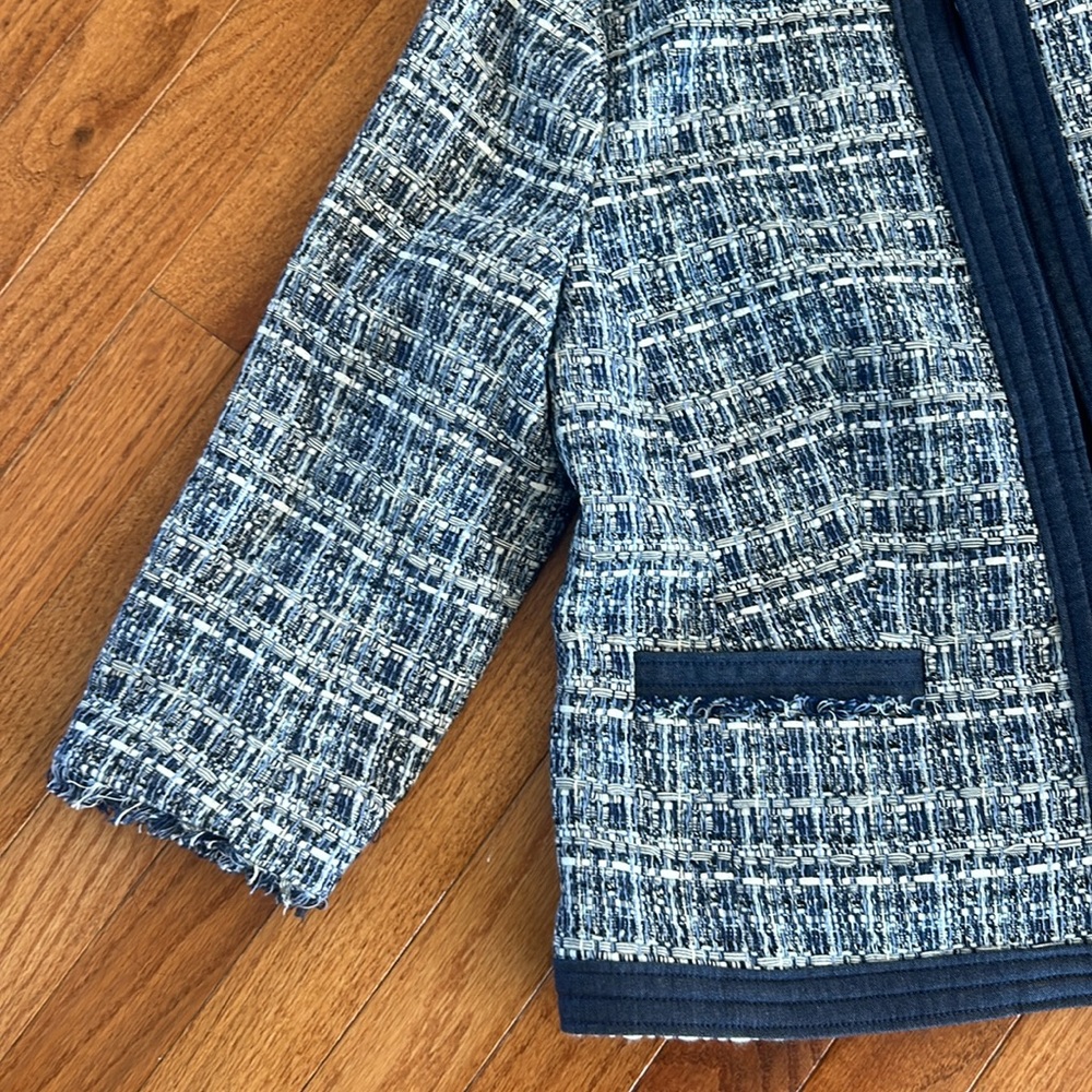 Talbots Chambray Trim Tweed blazer - Picture 3 of 12